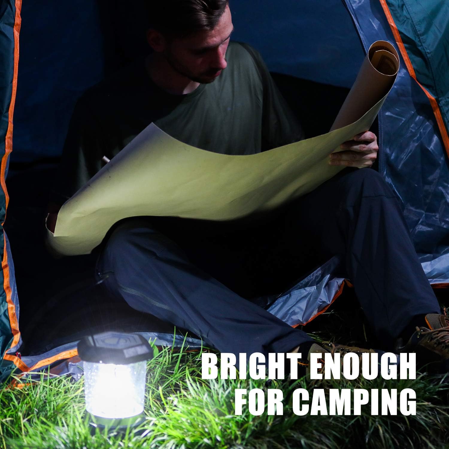 LED Camping Lantern Battery Powered 1500 Lumen COB Camping Light 4*D Batteries(Included) Perfect for Camp Hiking Emergency Kit